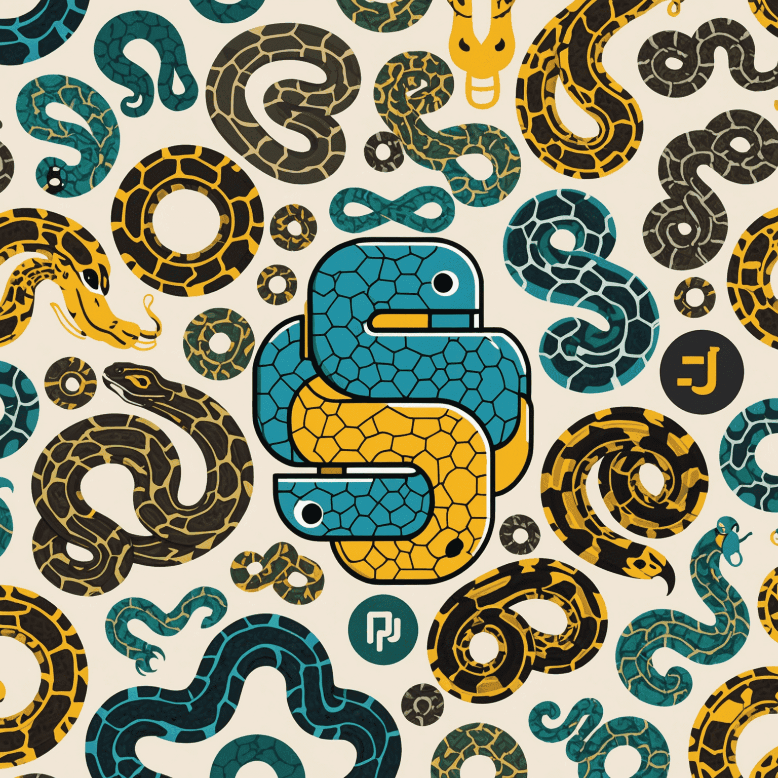 Eine Collage, die Python- und JavaScript-Logos nebeneinander zeigt, mit Codebeispielen im Hintergrund